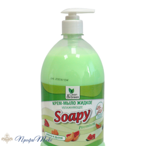 Крем-мыло жидкое Clean&Green «Soapy» арбуз и дыня увлажняющее с дозатором 1л