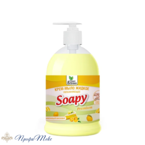 Крем-мыло жидкое Clean&Green «Soapy» бисквит увлажняющее с дозатором 1л