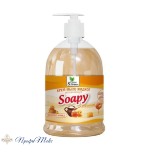 Крем-мыло жидкое Clean&Green «Soapy» молоко и мёд увлажняющее с дозатором 500мл