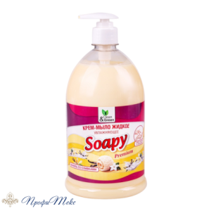 Крем-мыло жидкое Clean&Green «Soapy» ваниль со сливками увлажняющее с дозатором 1л