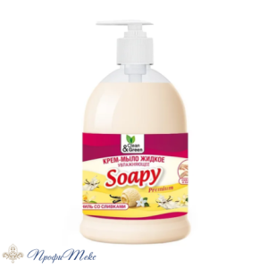 Крем-мыло жидкое Clean&Green «Soapy» ваниль со сливками увлажняющее с дозатором 500мл