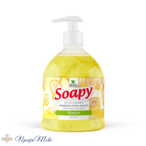 Крем-мыло жидкое с перламутром Clean&Green «Soapy» банан увлажн. с дозатором 500мл
