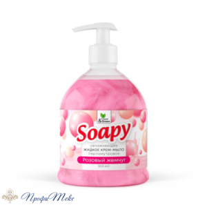 Крем-мыло жидкое с перламутром Clean&Green «Soapy» розовый жемчуг увлажн. с дозатором 500мл