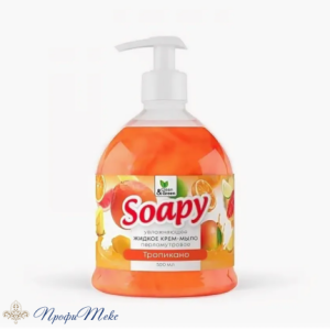 Крем-мыло жидкое с перламутром Clean&Green «Soapy» тропикано увлажн. с дозатором 500мл