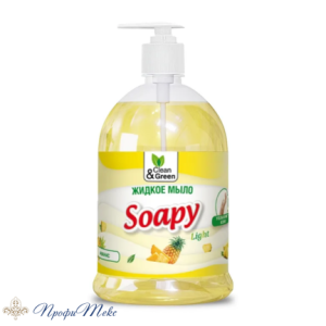 Жидкое мыло Clean&Green «Soapy» эконом «Ананас» с дозатором 1л