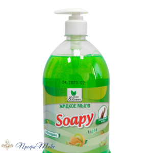 Жидкое мыло Clean&Green «Soapy» эконом «Зеленая дыня» с дозатором 1л
