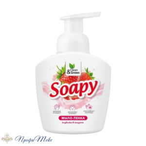 Жидкое мыло-пенка Clean&Green «Soapy» «Клубника в йогурте» пенный дозатор 400мл