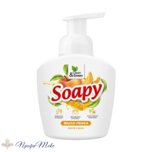 Жидкое мыло-пенка Clean&Green «Soapy» «Персик и дыня» пенный дозатор 400мл